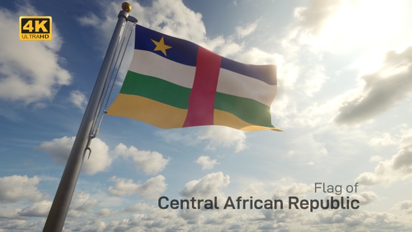 Central African Republic Flag on a Flagpole - 4K