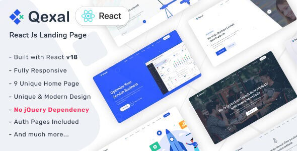 Qexal - React Js Landing Page Template