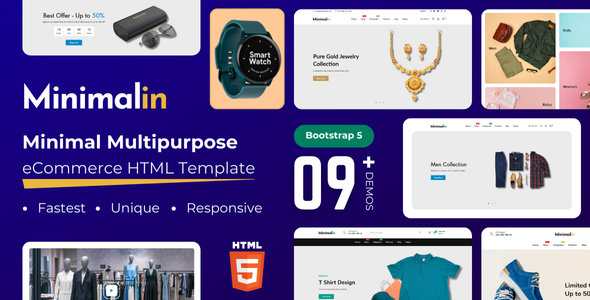 Minimalin – Minimal Multipurpose eCommerce HTML Template – 0 Sold!