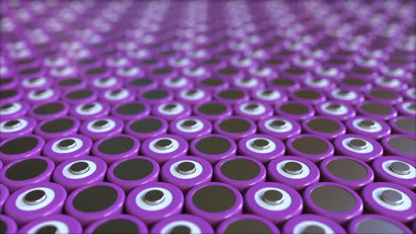 Many Purple Lithium-ion Batteries