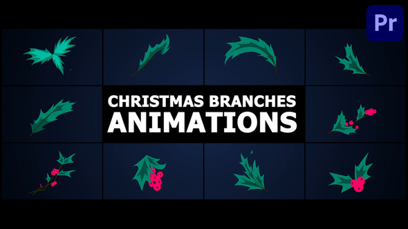 Christmas Branches Animations | Premiere Pro MOGRT