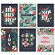 Set of Christmas and Happy New Year Floral Card templates - GraphicRiver Item for Sale