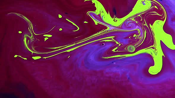 Slow Motion The Fluid Paint Mixing In Colours