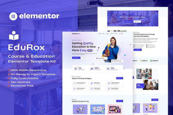 EduRox - Online Course & Education Elementor Pro Template Kit