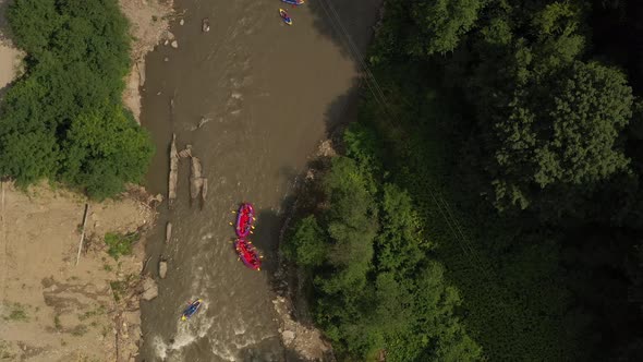 Rafting On Mountain River