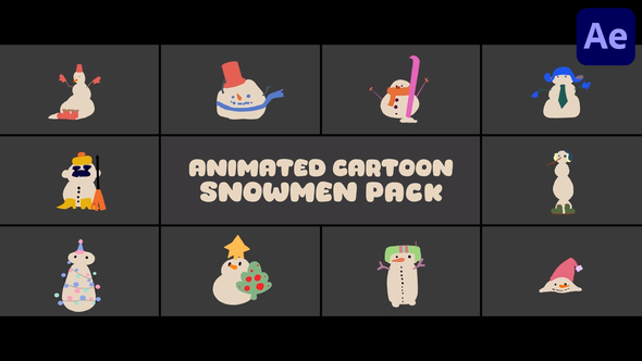 Cartoon Snowmen for After Effects