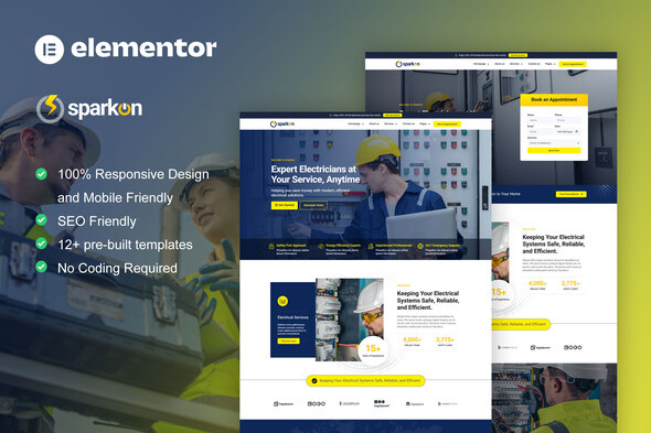 Sparkon - Electrical Installation & Maintenance Service Elementor Pro Template Kit