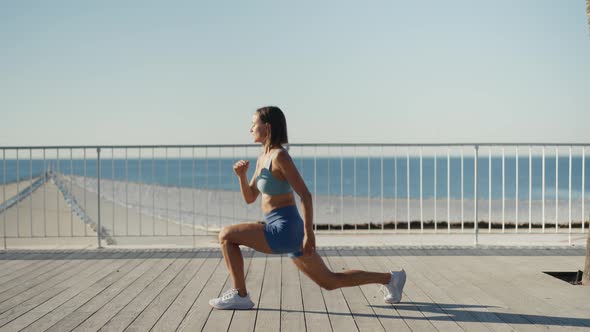 Woman Doing Explosive Leg Exercises Outdoor