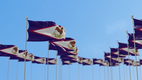 American Row Of Flags Animation alt