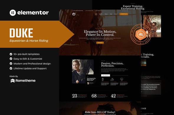 Duke - Equestrian & Horse Riding Elementor Template Kit