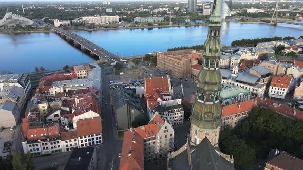 Riga Saint Peters church panorama view