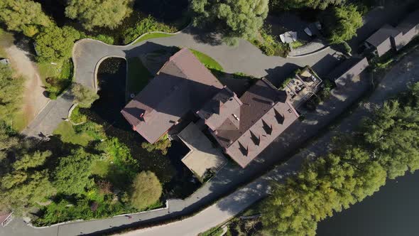 Aerial Shot The City Radomyshl. Castle Museum. Ukraine