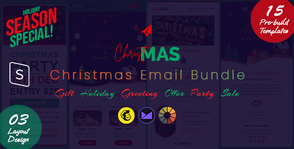 ChristMAS – Responsive Email Templates for Christmas and New Year + StampReady Builder – 0 Sold!