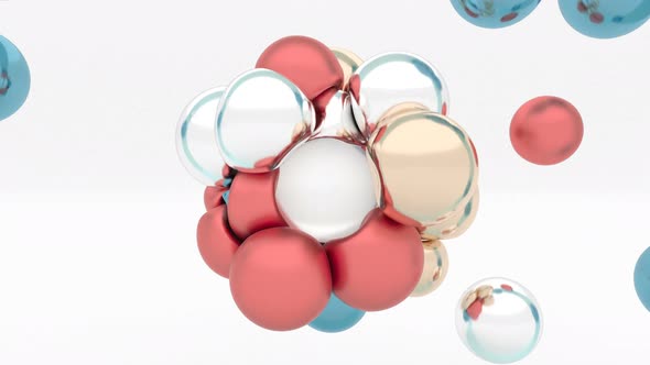 Modern Metal Elastic Color Spheres Soft Body Colliding with a Magnet