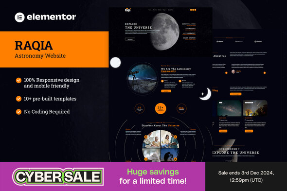 Raqia - Astronomy Elementor Template Kit