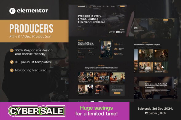 Producers - Film & Video Production Elementor Template Kit