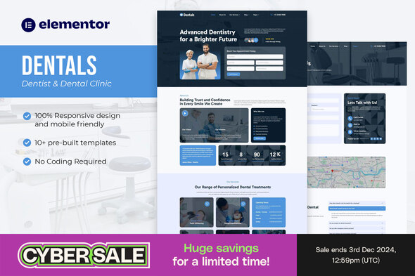 Dentals – Dentist & Dental Clinic Elementor Template Kit