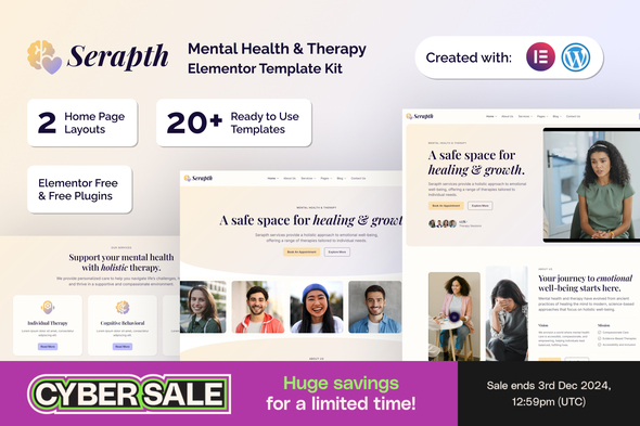 Serapth - Mental Health & Therapy Elementor Template Kit