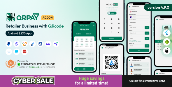 QRPay Agent - Retailer Business with QR Code Android and iOS App