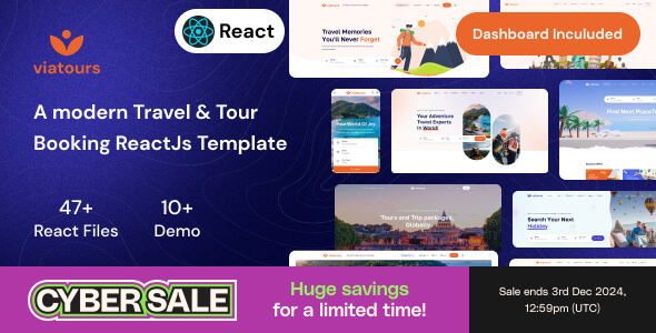 ViaTours - Travel & Tour Agency ReactJs Template