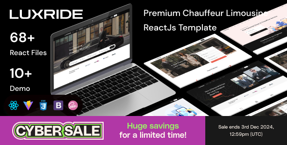 Luxride - Transport and Car Hire ReactJs Template