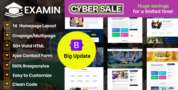 Examin - Education and LMS Template