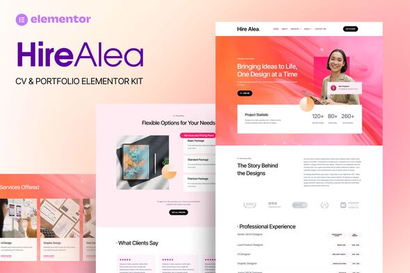 HireAlea - Personal CV Elementor Template Kit