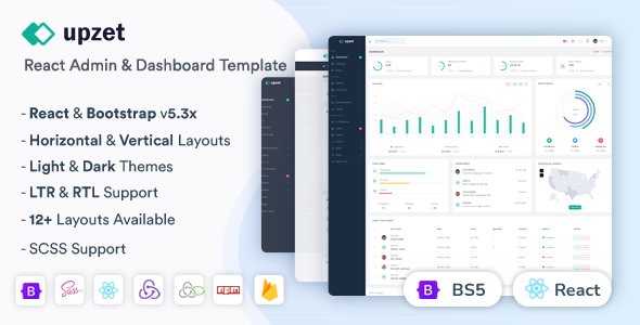 Upzet - React Admin & Dashboard Template