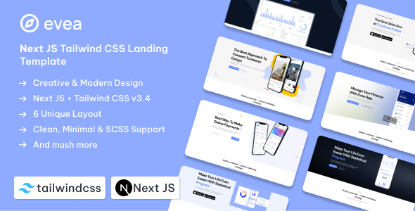 Evea – Next Js Landing Page Template – 0 Sold!