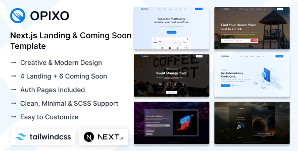 Opixo – Next Js Landing & Coming Soon Template – 0 Sold!