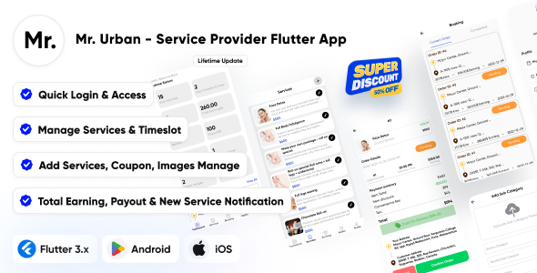 Mr. Urban - Service Provider App | Android & iOS Flutter App