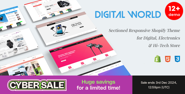 Digital World - Sectioned Responsive Shopify Theme for Electronics & Hi-Tech Store