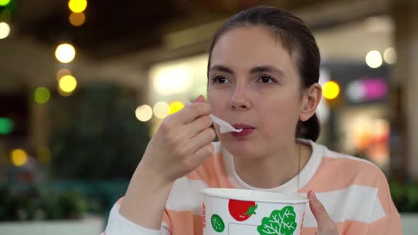 Pretty Woman Eating Salad