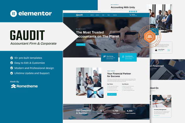 Gaudit - Accounting Firm Elementor Template Kit