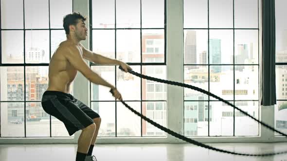 Athletic Male Workout Crossfit Slow-Motion