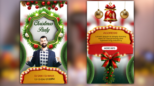 Christmas Party Invitation Instagram Story Template