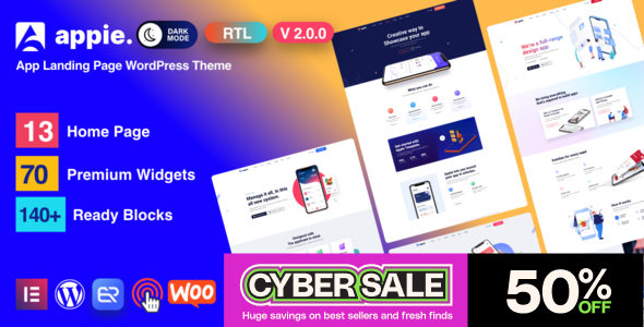appie app landing page WordPress Theme