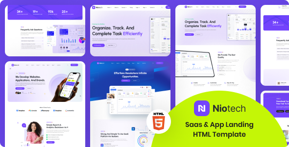 Niotech – Saas & App Landing Page Template – 0 Sold!