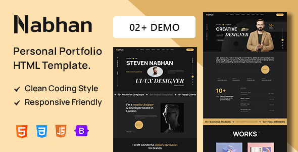 Nabhan – Personal Portfolio HTML Template – 0 Sold!