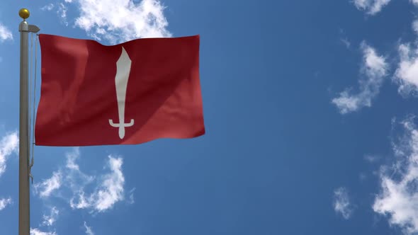 Kathmandu City Flag (Nepal) On Flagpole