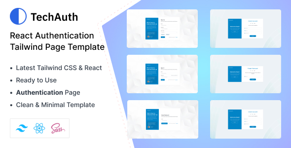 TechAuth - React Auth Pages Tailwind Template