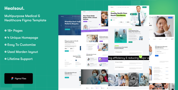 Healsoul - Multipurpose Medical, Healthcare & Research Figma Template