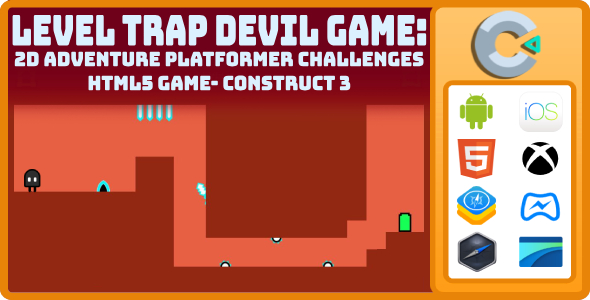 Level Trap Devil Game: 2D Adventure Platformer Challenges Html5 Game- construct 3