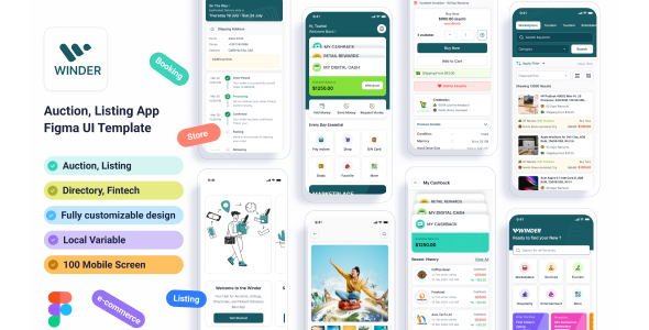 Winder –Listing Auction App Figma UI Template