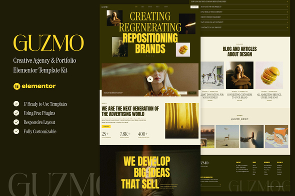 Guzmo - Creative Agency & Portfolio Elementor Template Kit