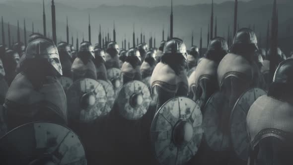 Large Army Of Viking Warriors Going To War