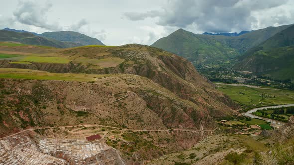 Panoramic View on Maras Salt Mines