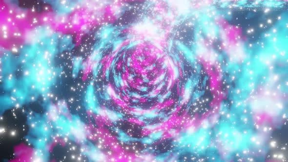 Blue And Purple Galaxy Tunnel Loop Motion VJ HD