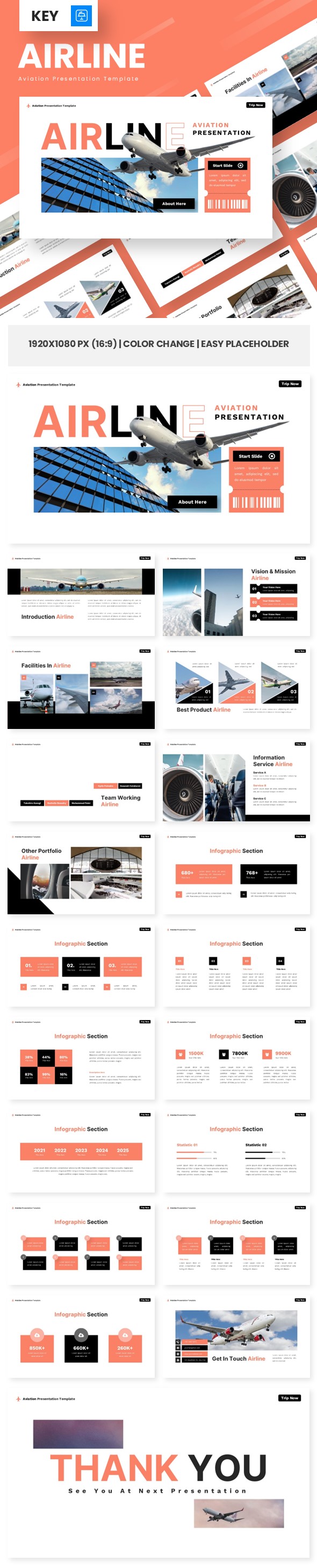 Airline - Aviation Keynote Templates