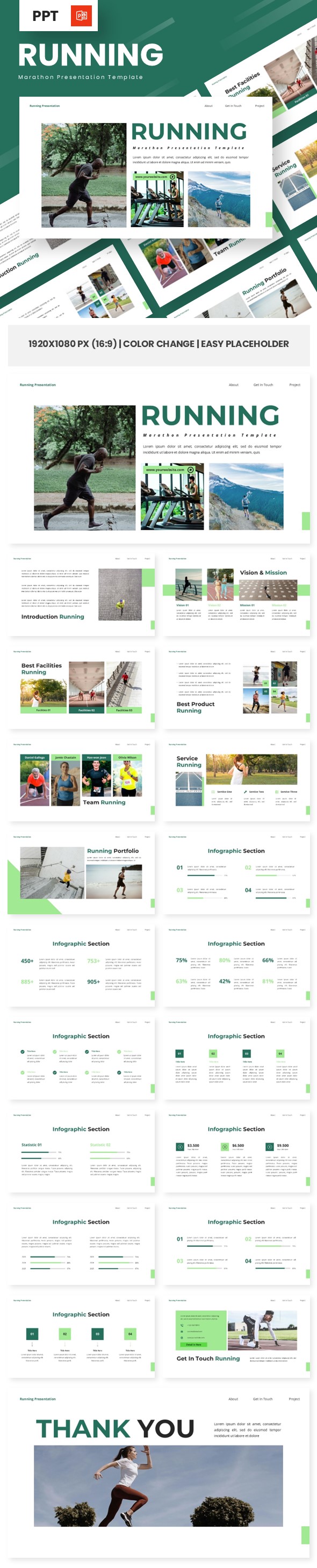 Running - Marathon Powerpoint Templates